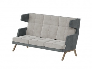 Алдо Диван трёхместный высокий с декором из пуговиц ALDB-03 2010*960*1180