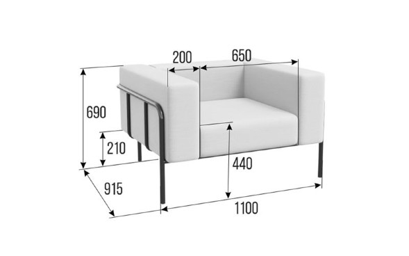 Флекс Диван одноместный FLX-1 1100 *915*690